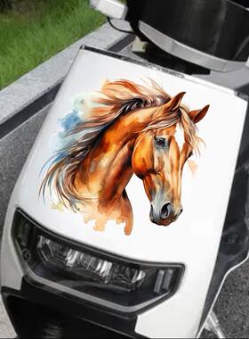 马到成功贴纸自粘车身贴纸图案汽车摩托车墙面门窗防水自粘马贴画