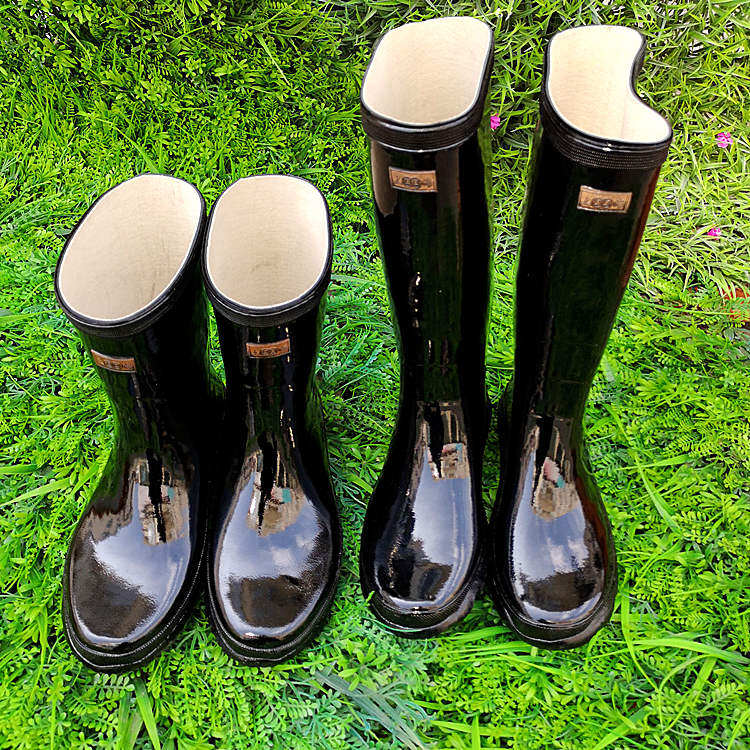 正品上海双钱牌橡胶底雨鞋中高筒雨靴特种老式工矿靴黑色胶鞋水鞋