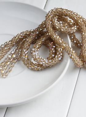 水晶千颗闪亮编织流苏长毛衣链