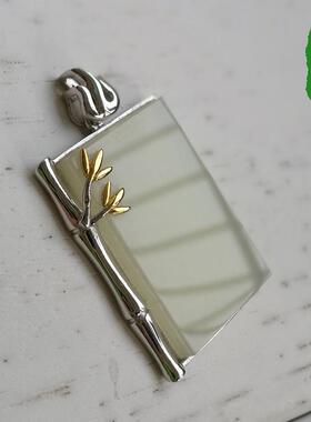 925银天然和田玉项圈吊坠