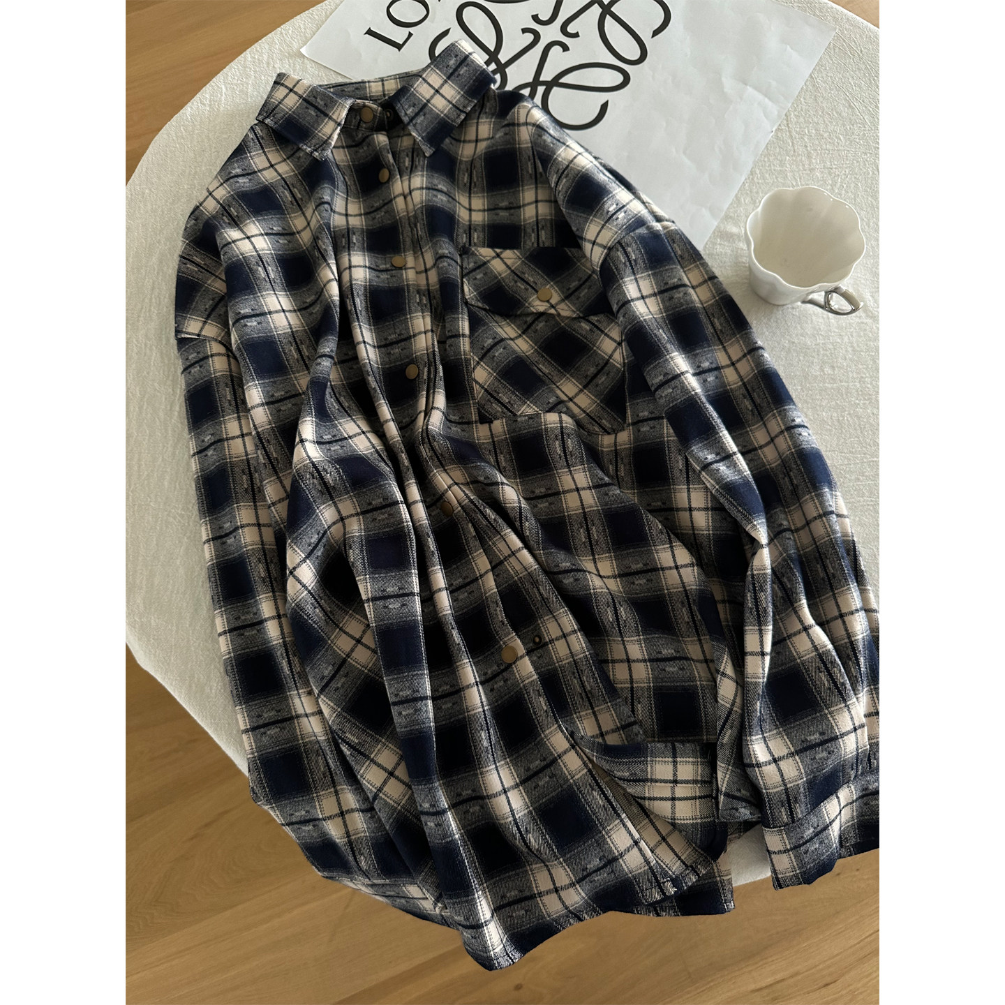 加厚高品质磨毛呢料格子衬衫女2025冬季复古百搭叠穿单穿洋气外套,淘宝优惠券,粉丝福利购,淘宝优惠卷