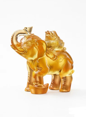 2026年属龙金蟾拜象宝懿琉璃摆件