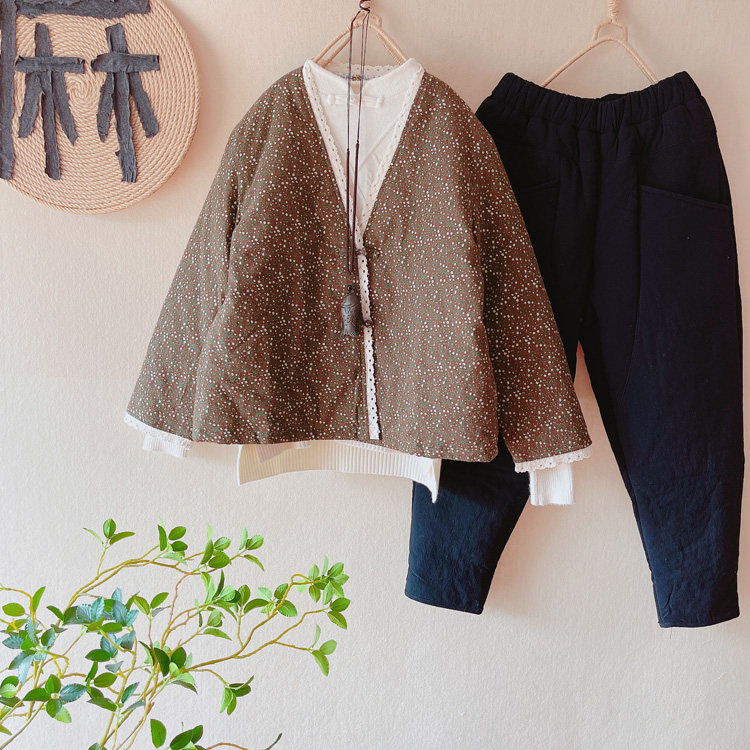 冬季复古加厚碎花小棉袄女宽松大码夹棉棉衣中式盘扣外套棉裤套装,淘宝优惠券,粉丝福利购,淘宝优惠卷