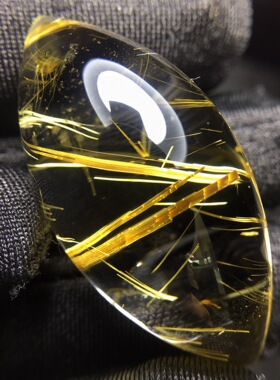 天然巴西金发晶钛晶水滴无事牌男女招财转运招财吊坠项链情侣礼物