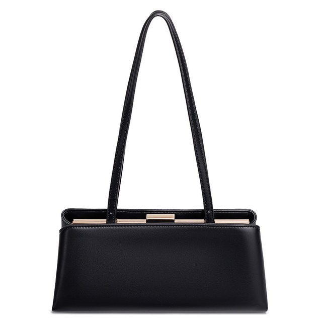 New commuter handbag women's European and American retro clip bag armpit bag baguette bag high-end minimalist style shoulder bag