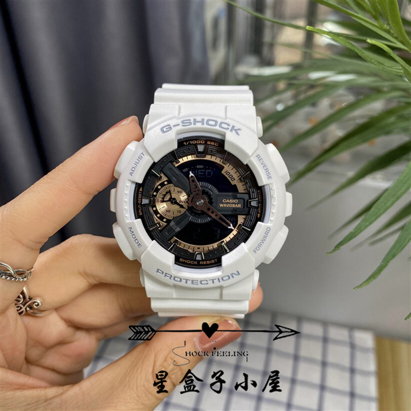 GA-110/BA-110白色卡西欧运动手表男g-shock男表baby-g防水电子表