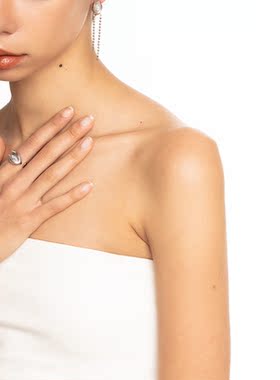 2045系列 U型飞船戒指 925银 白金色 纯银开口戒指饰品时尚