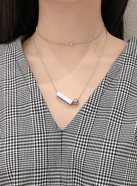 pdo不易褪色银色cosins极简项链