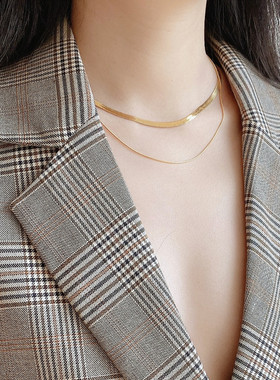 PDO18k金高级感极简ins项圈项链