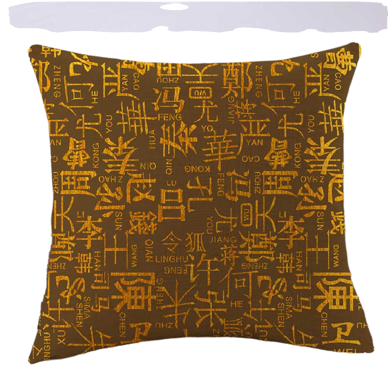 2024兔年新款中式传统百家姓定制抱枕定制礼品靠枕布料汉字靠枕套 - 图3