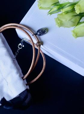 考工茶事定制全手工纯银925银制咖啡豆饰品项链首饰