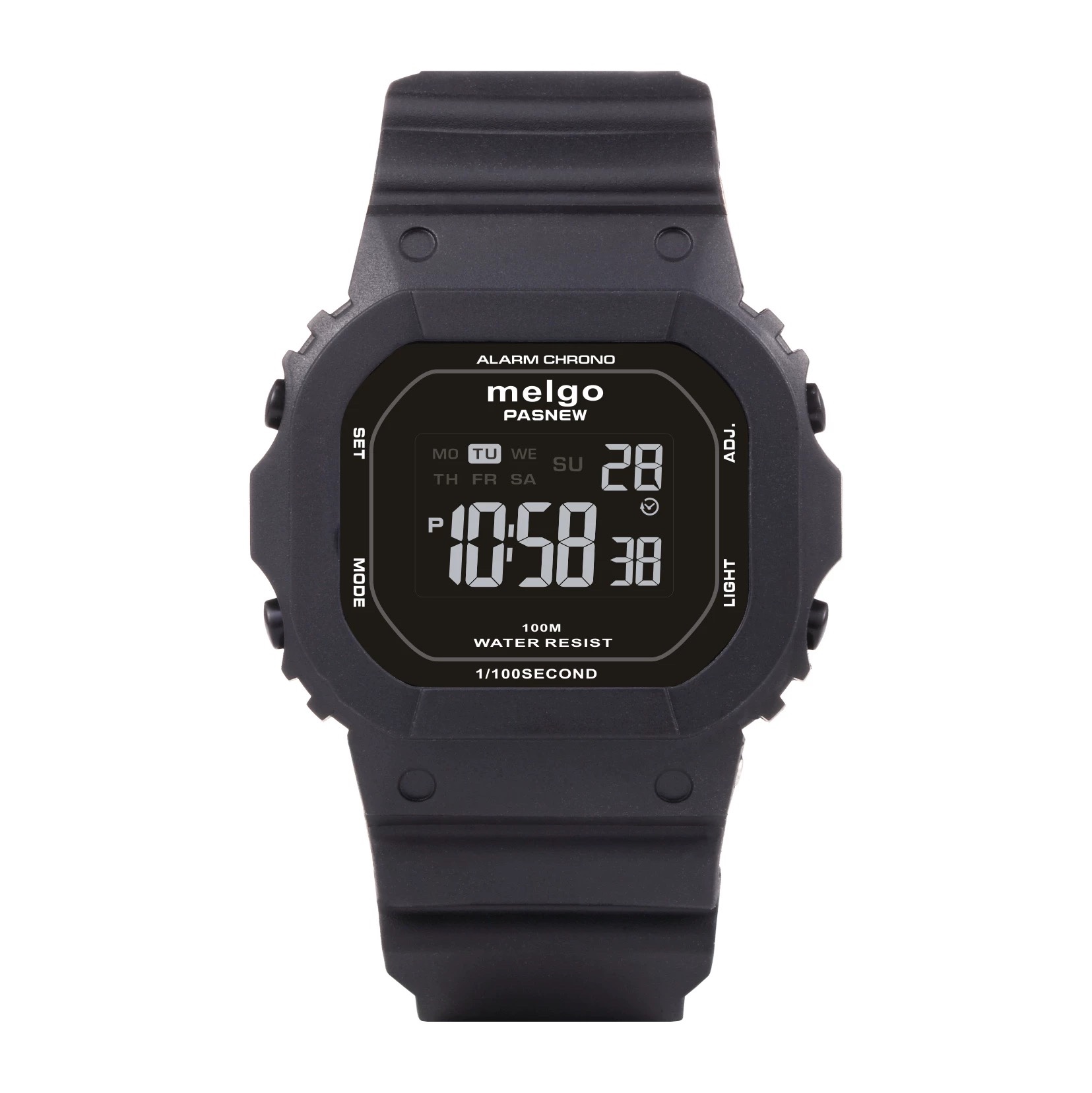 新款百圣牛手表小方块男女学生防水夜光多功能户外运动电子表497 - 图2