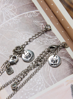 北极熊环游世界acwwf镀银项链