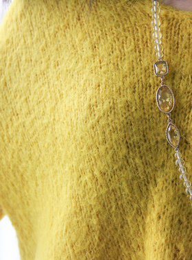 monet欧美轻奢璀璨长款毛衣链