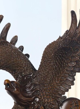 大展宏图雄鹰玄关酒柜茶桌书房装饰办公桌面摆件（长18高23cm）YW