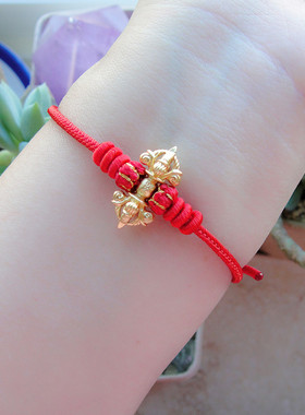 本命年四面佛金刚杵红绳手链