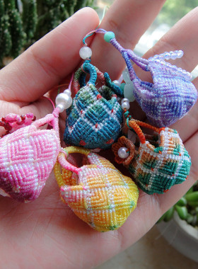 手工编织包有钱花创意吊坠挂件链