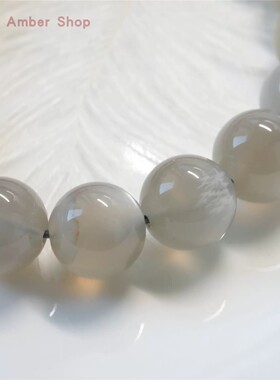天然银骨干 长石猫眼 圆珠 12mm 单圈 手链 手串