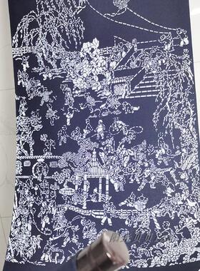 非遗蓝花布手作挂画特色工艺品