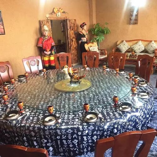 全棉蓝印花布活性印染 加宽加厚 可做桌布 窗帘 民族风床品 服装 - 图2