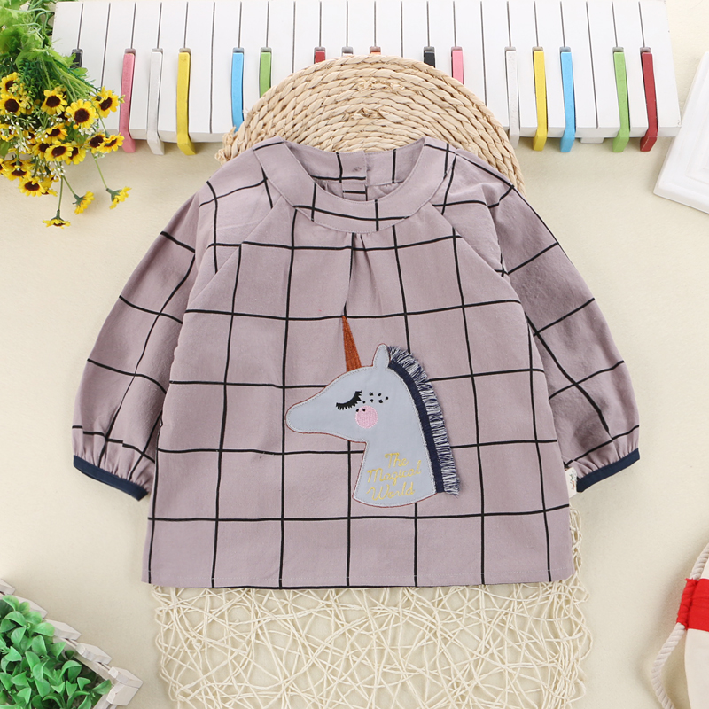 Axiheyue waterproof cotton smock baby baby rice pocket boy eating clothes reverse dressing children's bib 7077