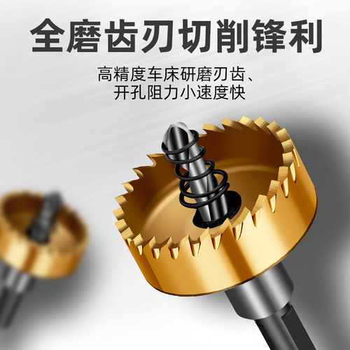 高速钢开孔器不锈钢专用金属扩孔器铁皮开孔金属打孔钻孔钻头 - 图0