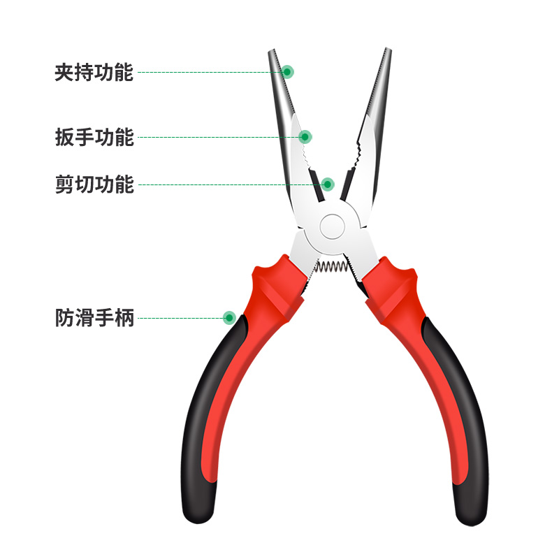 保联尖嘴钳电工专用迷你钳多功能工具工业级小手工用尖嘴钳子大全 - 图2