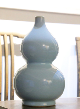 招财中式风手工陶瓷汝窑葫芦摆件