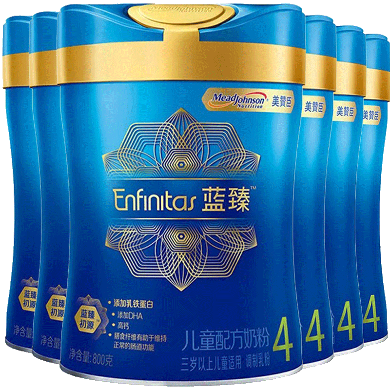 孩子王官方旗舰店【3期免息】美赞臣蓝臻儿童配方奶粉4段（三岁以上）800G*6听1