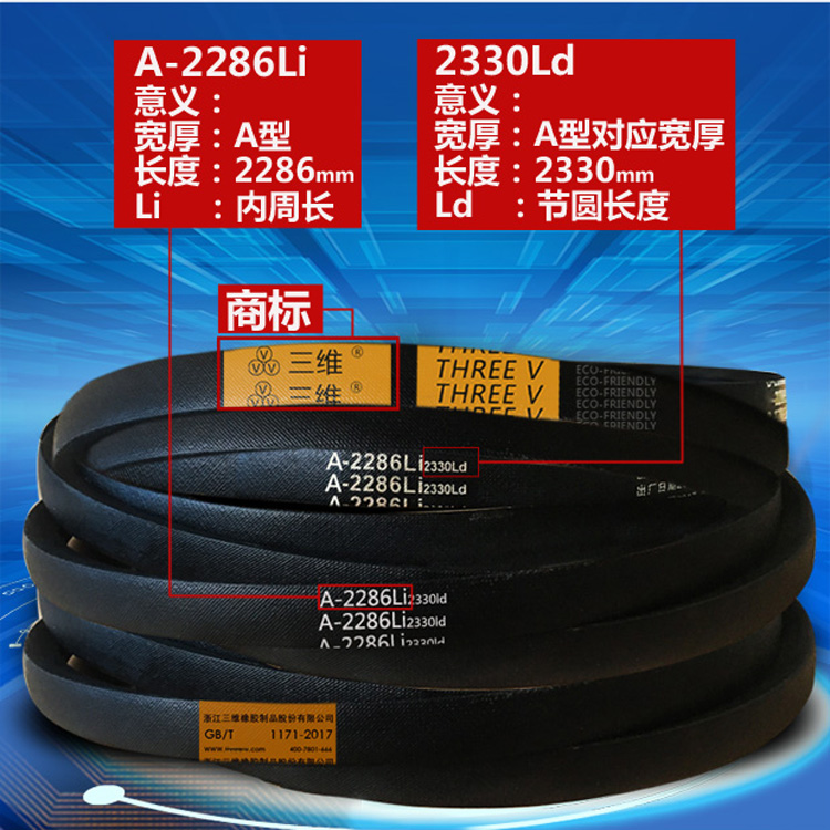 三维B型三角带b1118B1143B1150B1168B1180B1194B1219橡胶传动皮带 - 图1