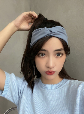 瑜伽交叉发带女宽边跑步健身运动