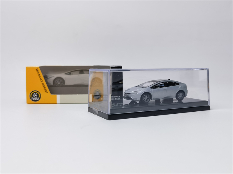 PARA 1:64 丰田普锐斯 Toyota Prius 蓝色银色 合金汽车模型 摆件 - 图1