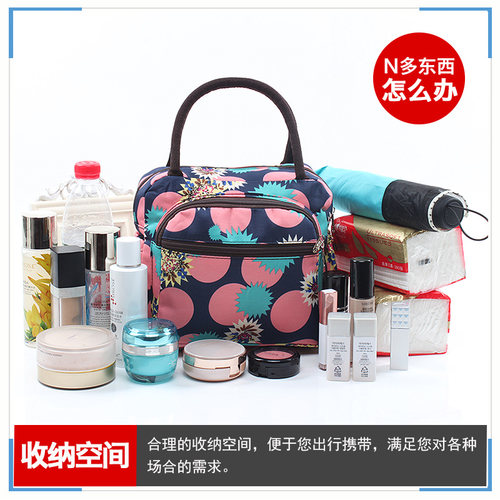 手提包女加厚中年单肩包防水牛津布包大容量便当带饭包小包饭盒袋 - 图2