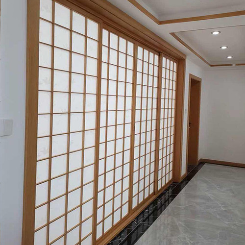 日式推拉门榻榻米地台格子门客厅实木隔断格栅和室推拉移门 - 图3