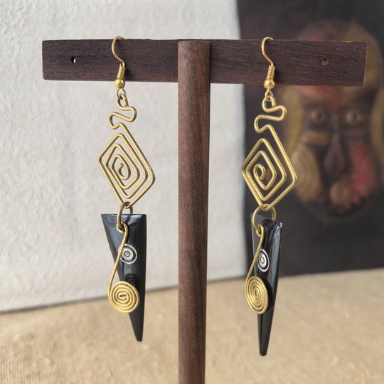 Exotic handmade fashionable natural cow bone earrings for women