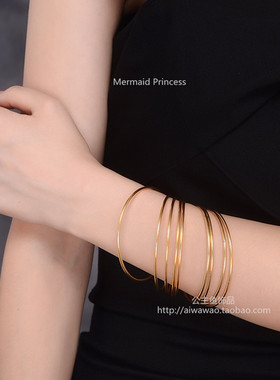 欧美夸张电镀朋克风多层手环