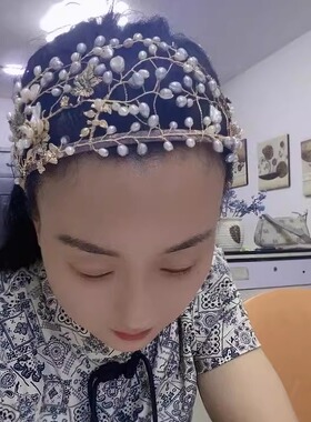 发饰重工24K包金唯美珍珠高定款