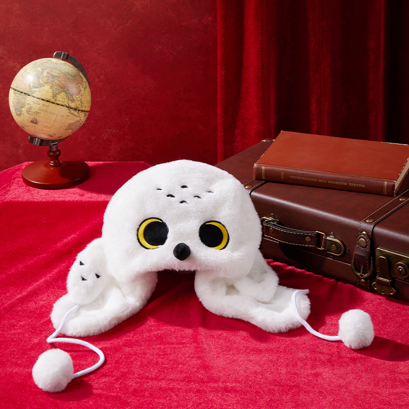 MINISO名创优品哈利波特海德薇围巾帽正版周边秋冬毛绒围巾保暖 - 图1