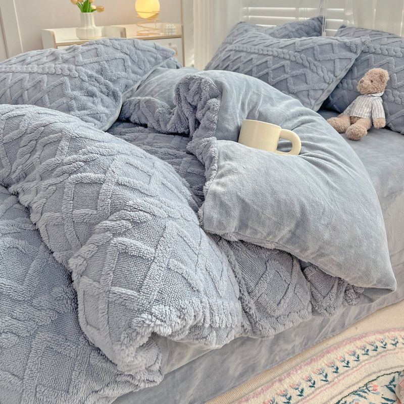 冬季塔芙绒四件套加厚保暖牛奶绒珊瑚绒毛被套单人宿舍床上三件套,淘宝优惠券,粉丝福利购,淘宝优惠卷