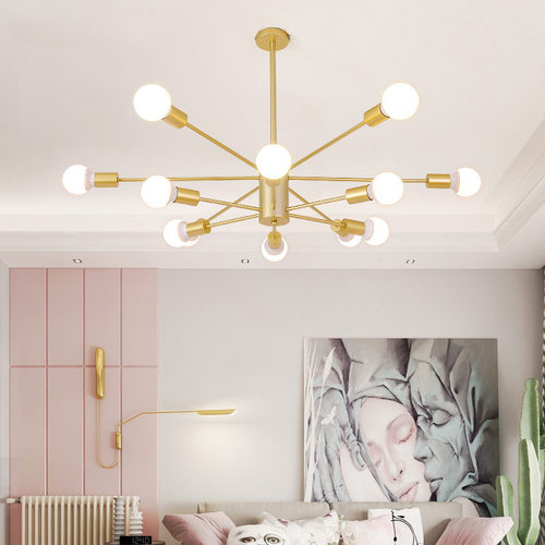 北欧简约客厅吊灯餐厅书房卧室公寓出租屋铁艺理发灯具个性创意 - 图0