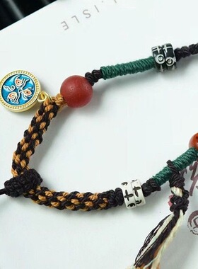 手工编织挂绳吊坠绳项链绳民族风饰品蜜蜡吊坠项链绳带国风女款C