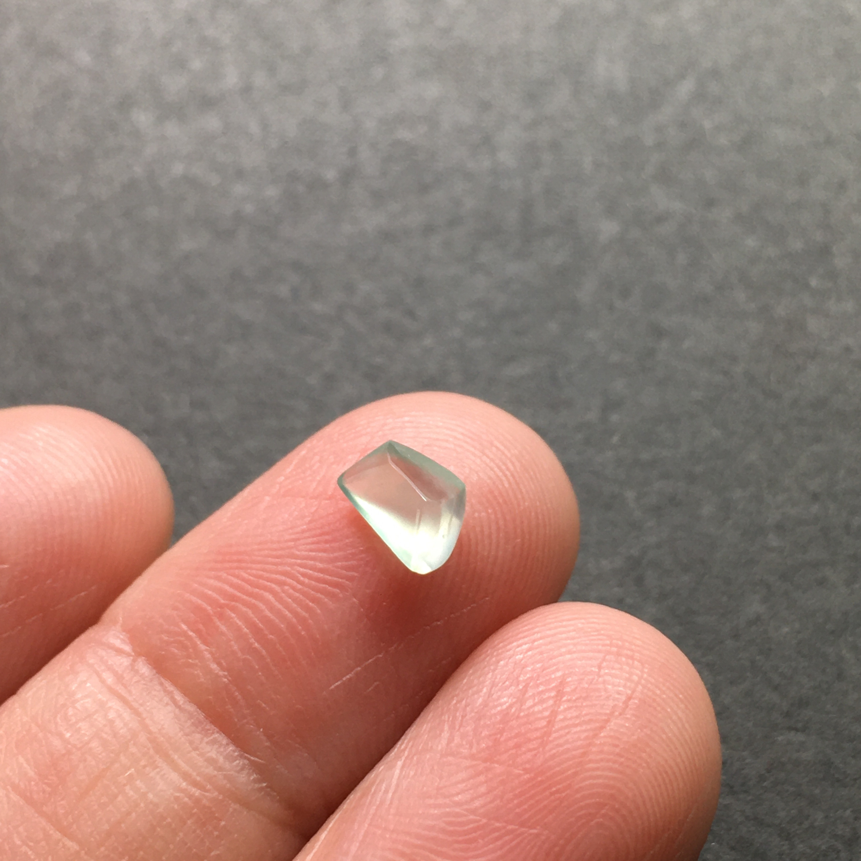 Burmese jade high ice clear water mint green drop ring