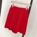 Quần short lưới màu đỏ nữ 2019 mới mặc mùa hè Hàn Quốc giản dị hoang dã dệt kim rộng năm chân quần rộng - Quần short quần ngắn nữ đẹp Quần short