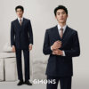Guillomont double-breasted suit men's suit blue senior business formal wear wedding groom's dress blazer