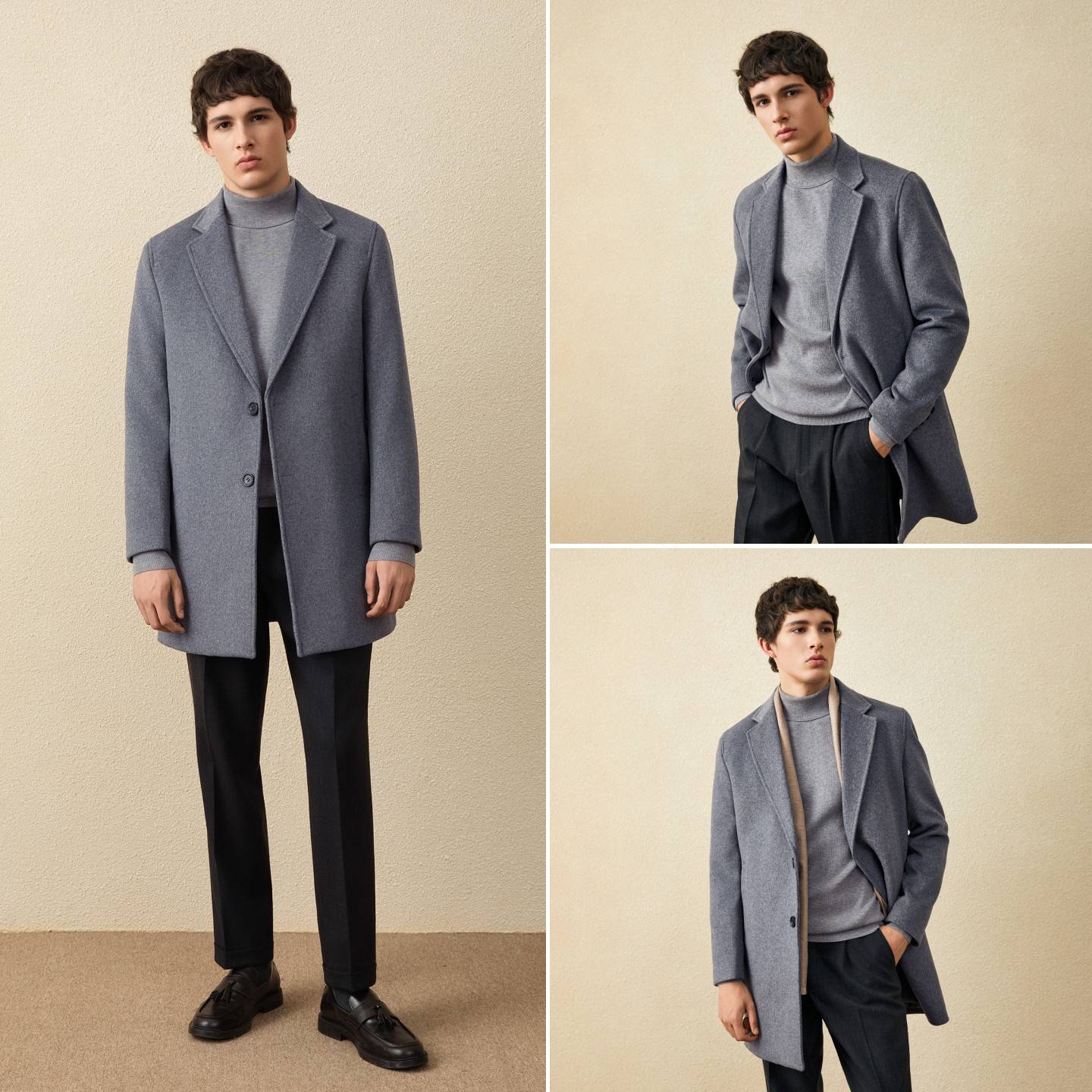 吉约蒙毛呢大衣男士灰色中长款冬季保暖厚款呢子羊毛大衣长款外套,淘宝优惠券,粉丝福利购,淘宝优惠卷