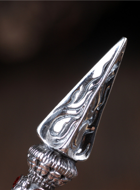 纯银金刚杵复古项链吊坠