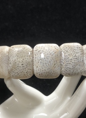 天然珊瑚玉凤尾纹手牌原石矿料同料手排通用手链款手饰表层微骨骼