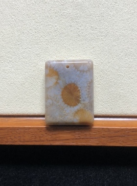 印尼料天然珊瑚玉俏色大花精品方牌子吊坠玉化通透项链个性特色款