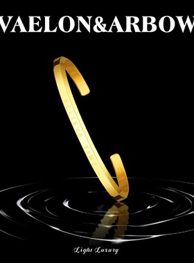 手镯女开口金手镯礼盒套装