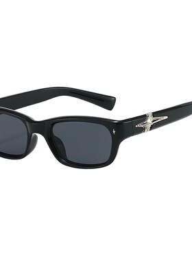 王安宇同款浅蓝色墨镜小方框眼镜高级感男潮酷痞帅防紫外线太阳镜